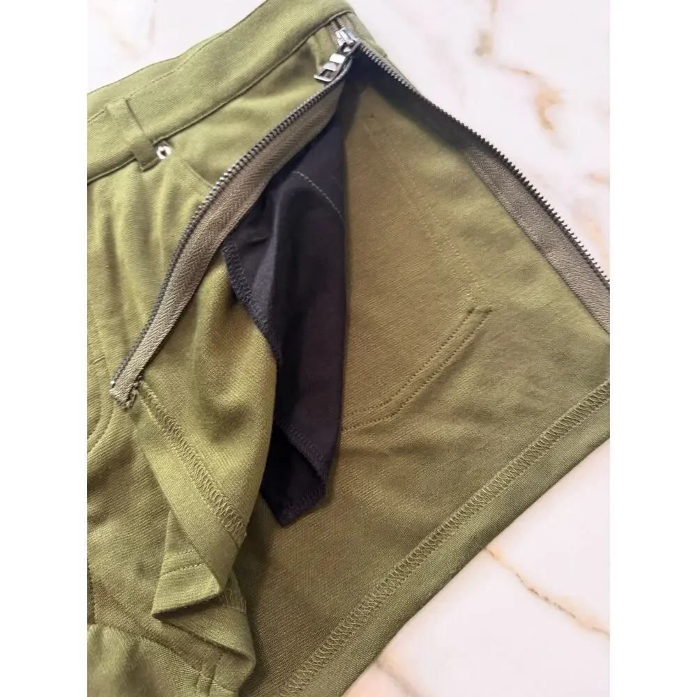 NEW Andrew Christian mens F.A.G. Capsule Zipper Shorts Color Olive Green Size 34